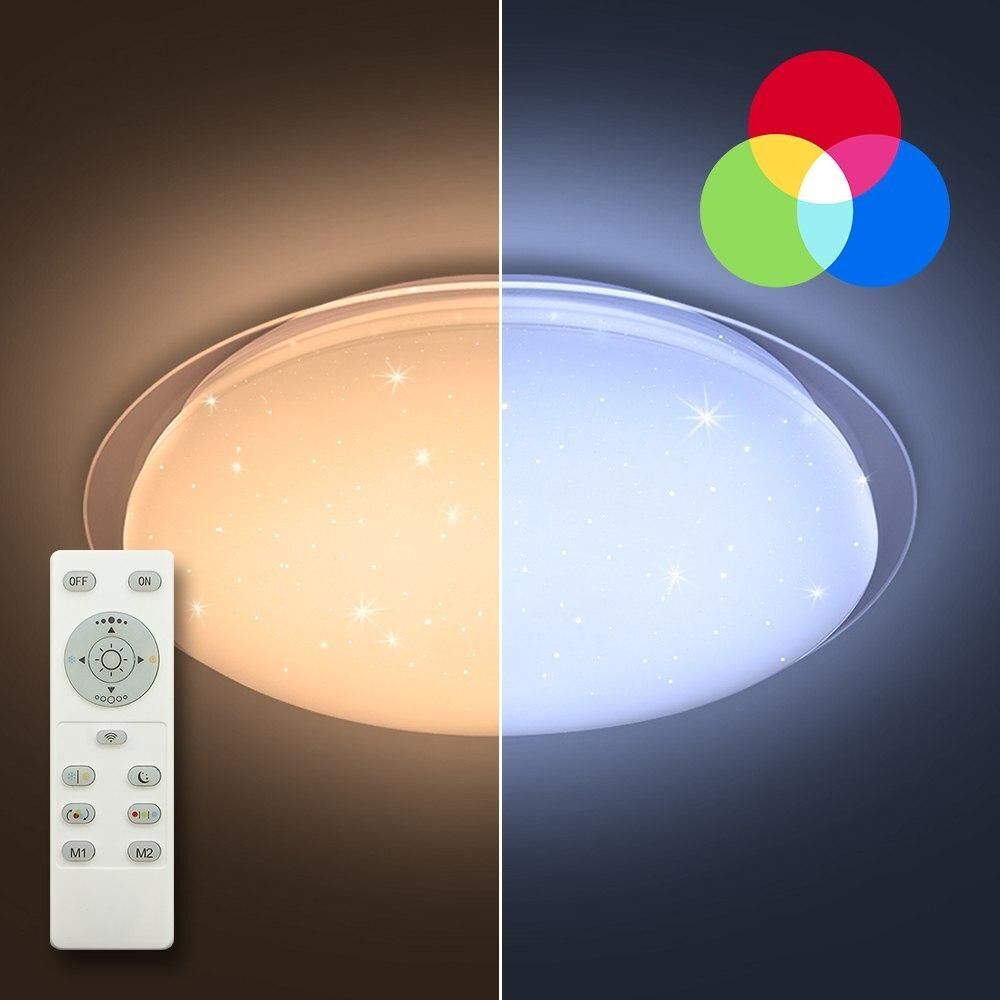 Світильник LED стельовий LUMINARIA SATURN 25W RGB R400 SHINY (з пультом)