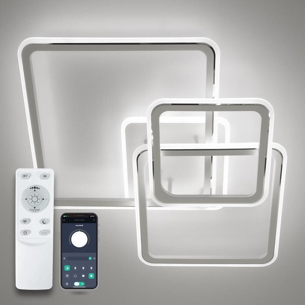Світильник LED стельовий LUMINARIA SONNE 90W 4S WHITE/CHROME (з пультом)