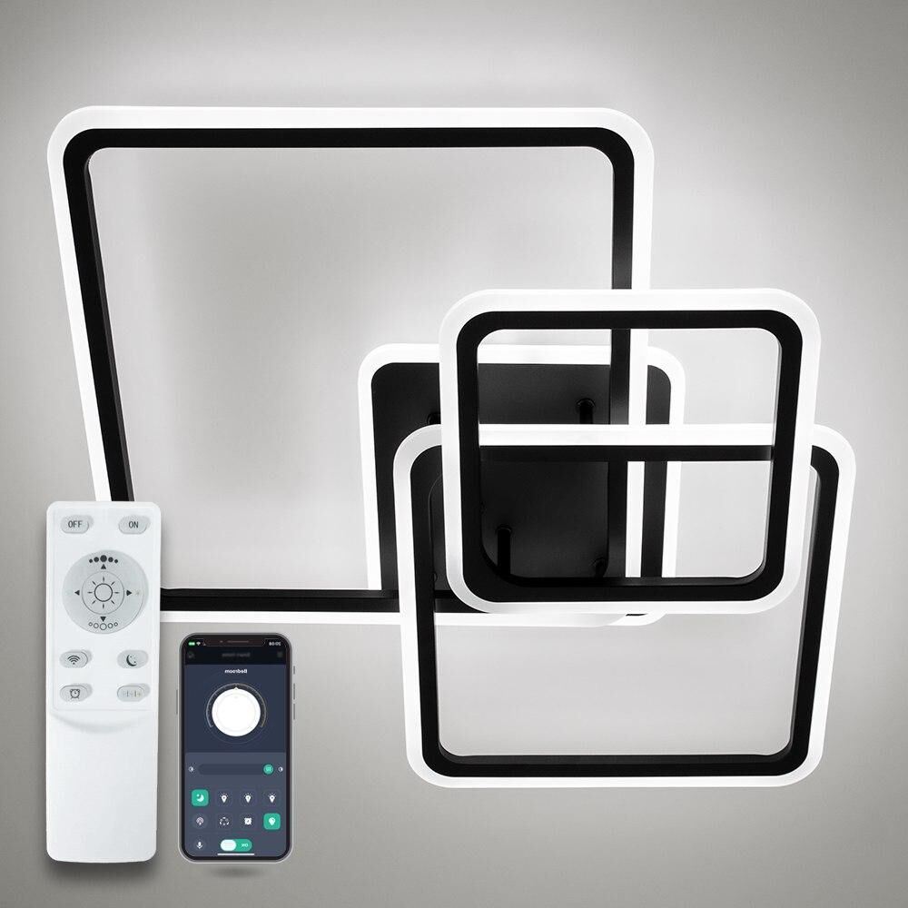 Світильник LED стельовий LUMINARIA SONNE 90W 4S BLACK (з пультом)
