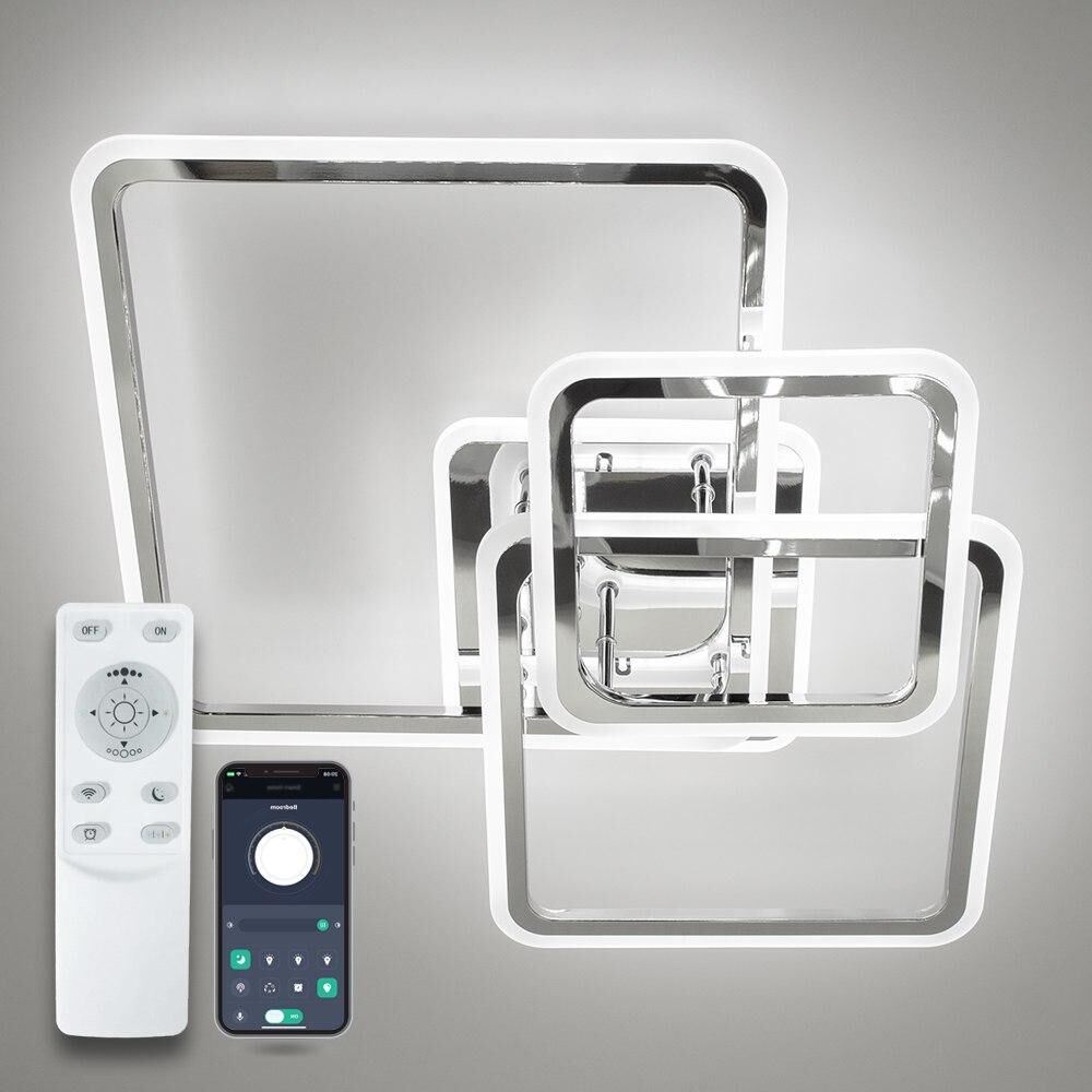Світильник LED стельовий LUMINARIA SONNE 90W 4S CHROME (з пультом)