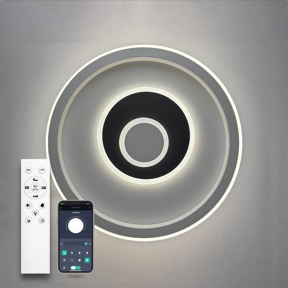 Світильник LED стельовий LUMINARIA BRAVE 80W R400 WHITE/BLACK (з пультом)