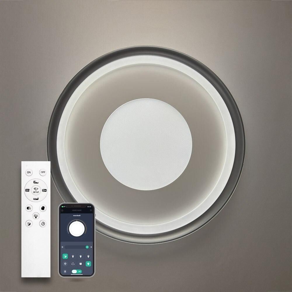 Світильник LED стельовий LUMINARIA LAKE 100W R500 WHITE/GRAY (з пультом)