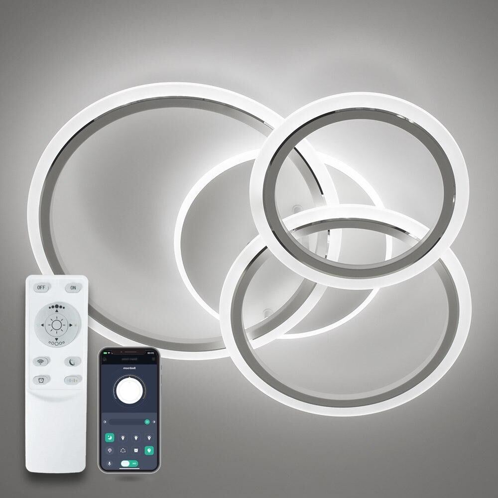 Світильник LED стельовий LUMINARIA SONNE 90W 4R WHITE/CHROME (з пультом)