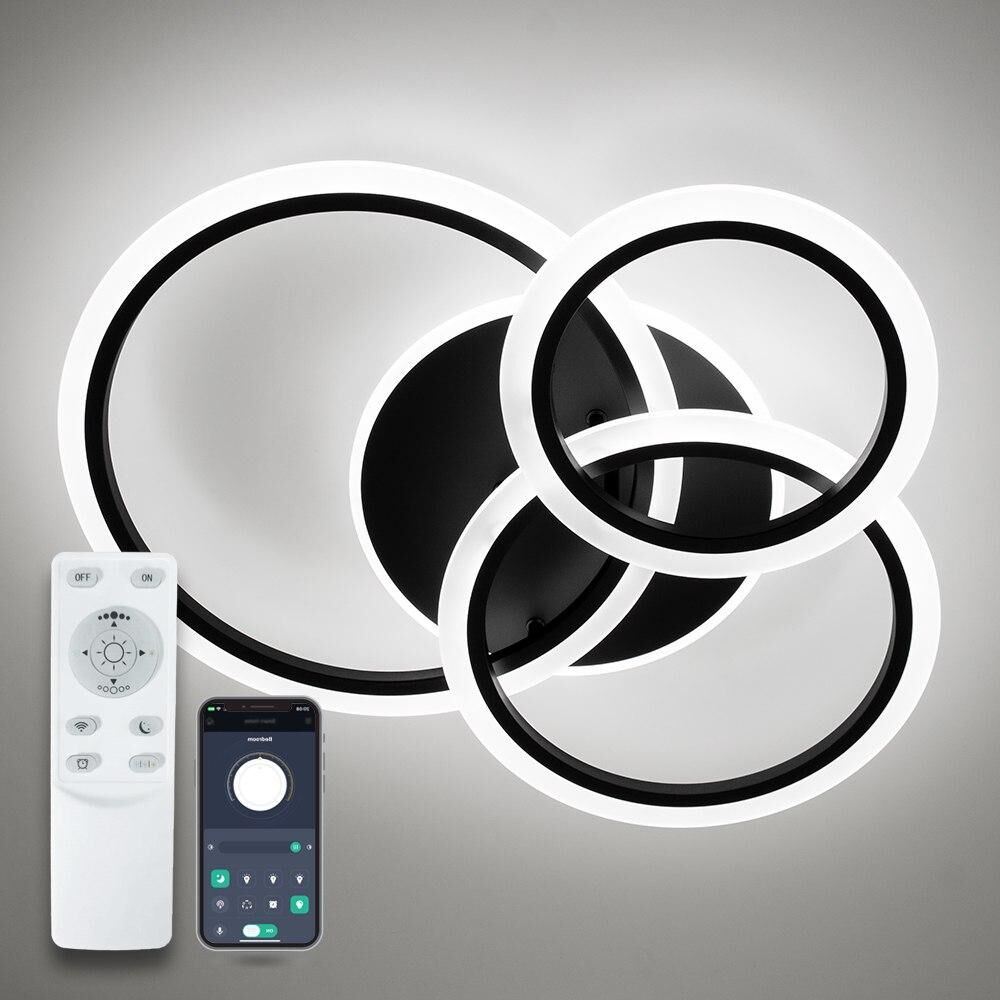 Світильник LED стельовий LUMINARIA SONNE 90W 4R BLACK (з пультом)