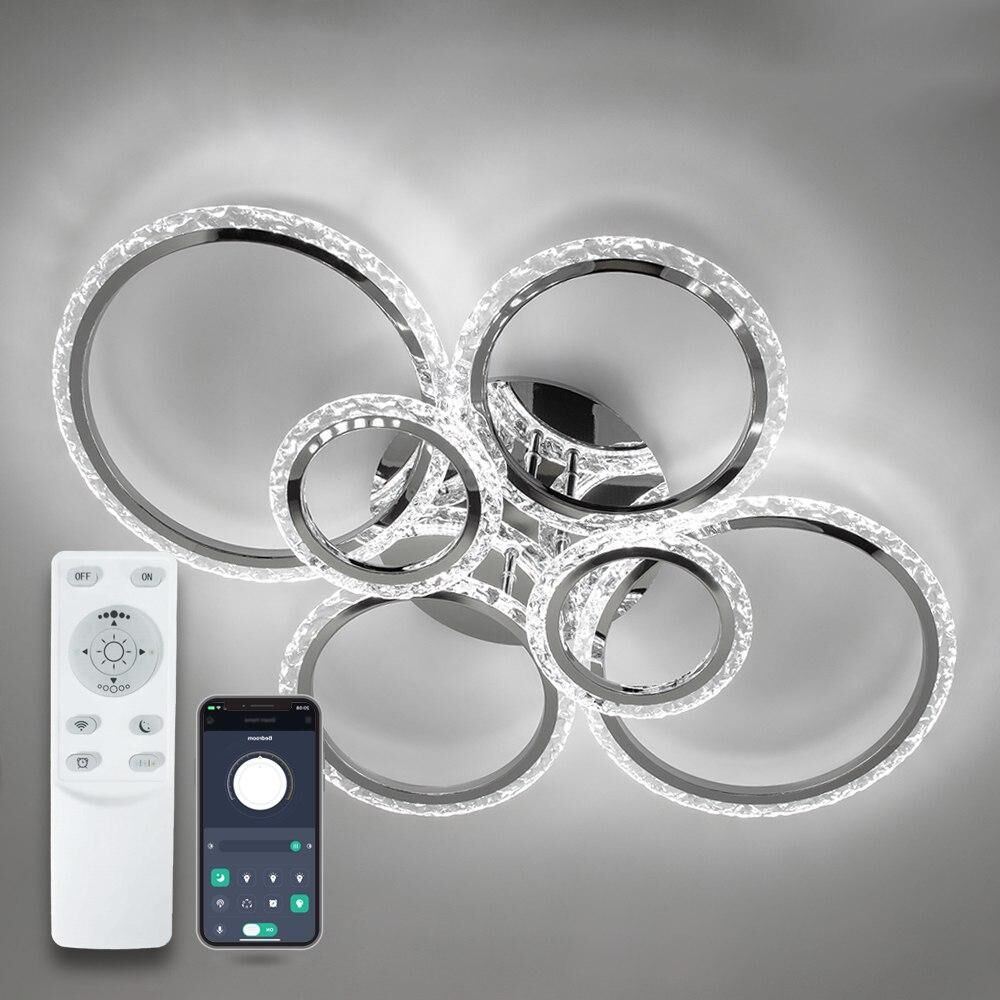 Світильник LED стельовий LUMINARIA EUROPA 132W 6R CHROME/ICE (з пультом)