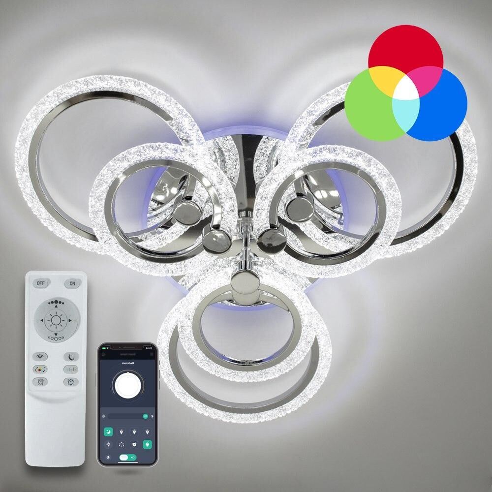 Світильник LED стельовий LUMINARIA LILY RGB 100W 7R CHROME/ICE (з пультом)