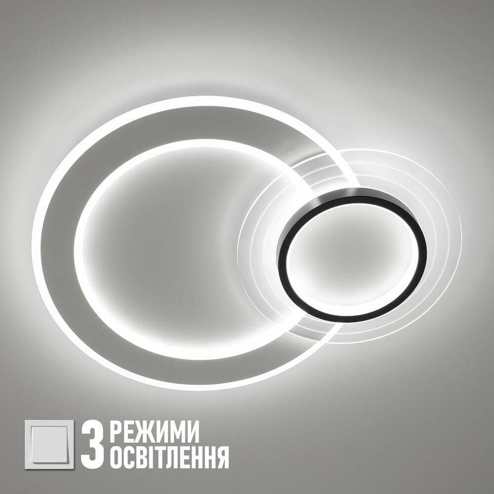 Світильник LED стельовий LUMINARIA MERVIN 75W R ON/OFF WHITE/BLACK (без пульта)