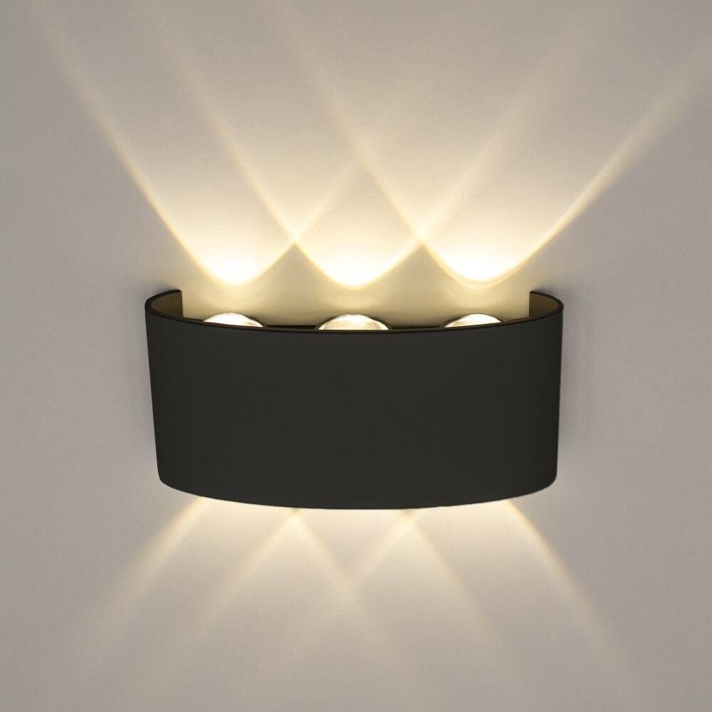 Світильник LED настінний, бра LUMINARIA LINZA SIX 6W R170 3000K BLACK IP54