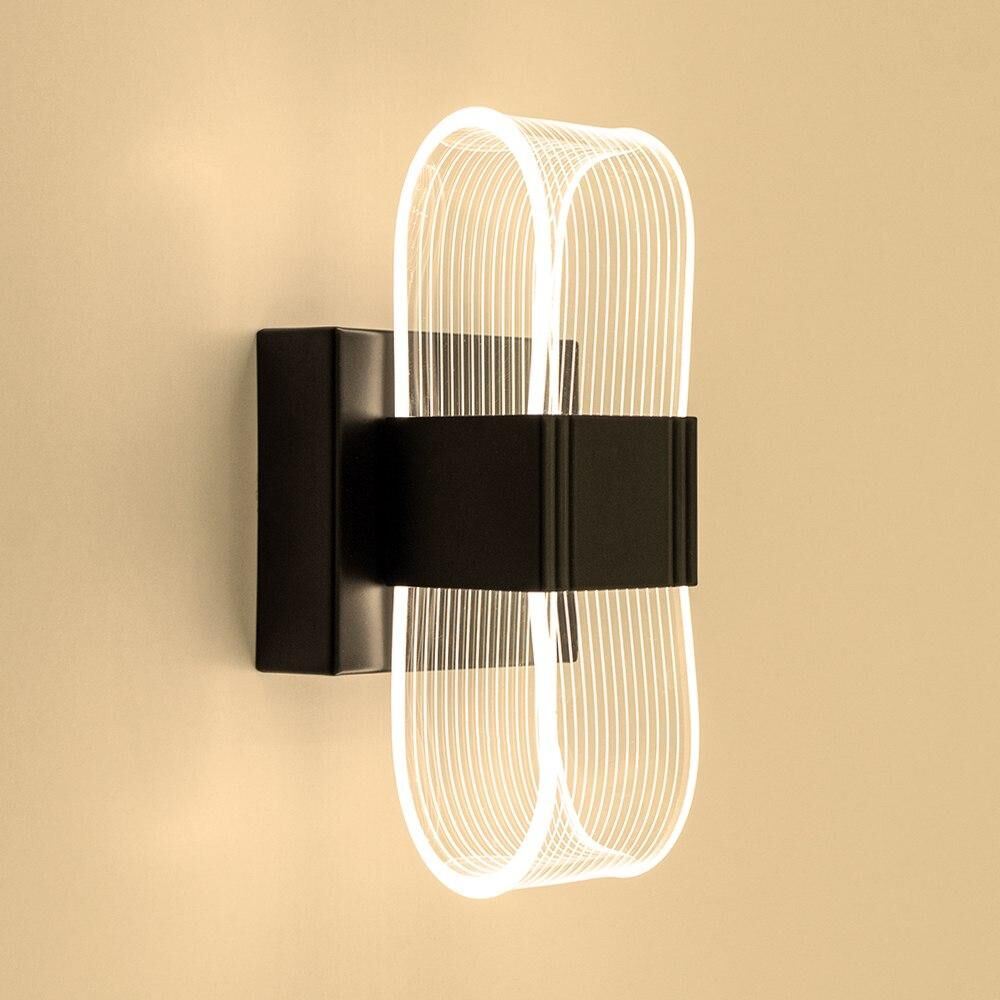 Світильник LED настінний, бра LUMINARIA LUMIERA SQUARE 12W S ON/OFF BLACK/CLEAR