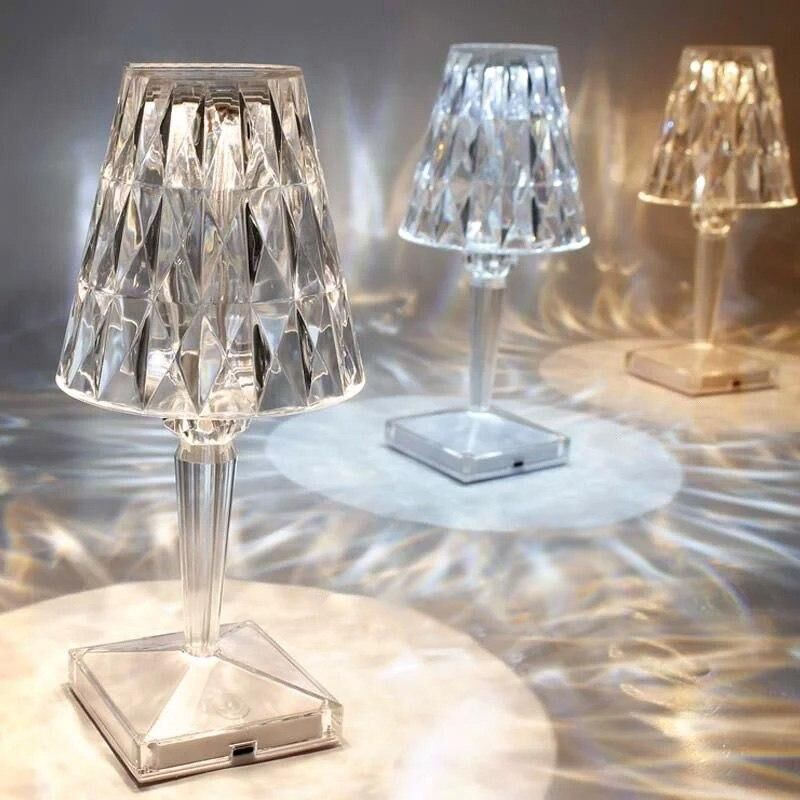 Світильник LED настільний акумуляторний LUMINARIA CRYSTAL 3W R ON/OFF CLEAR/WHITE (нічник)