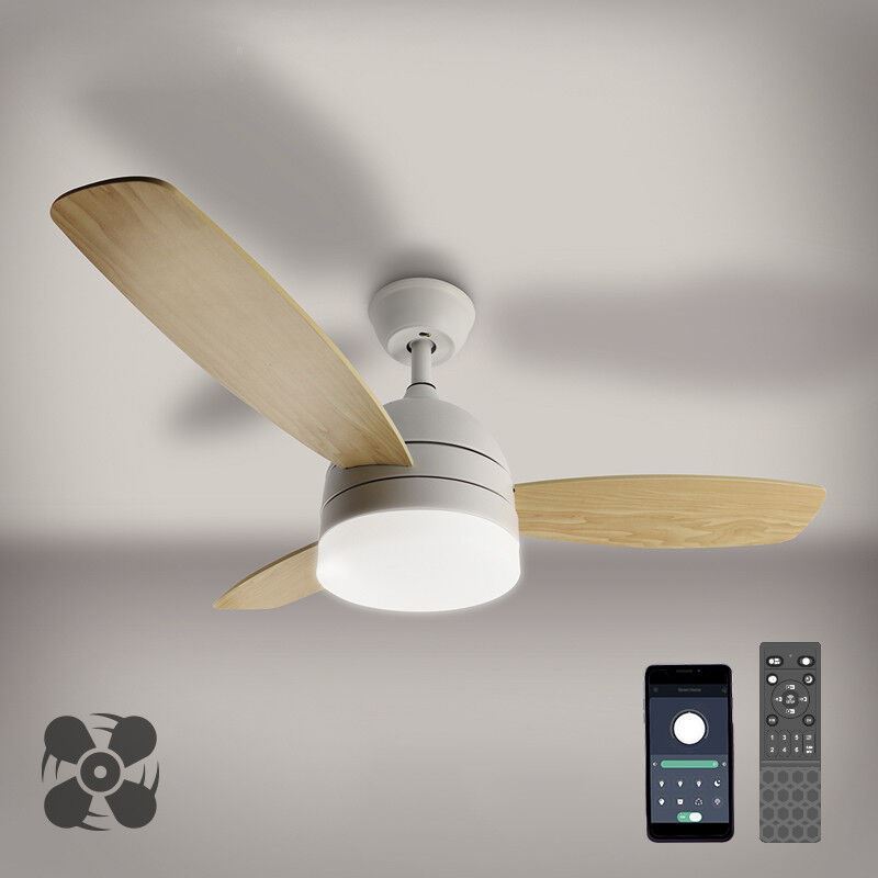 Світильник LED з вентилятором LUMINARIA FAN WOOD 48W+18W R WHITE/WOOD/WHITE (з пультом)
