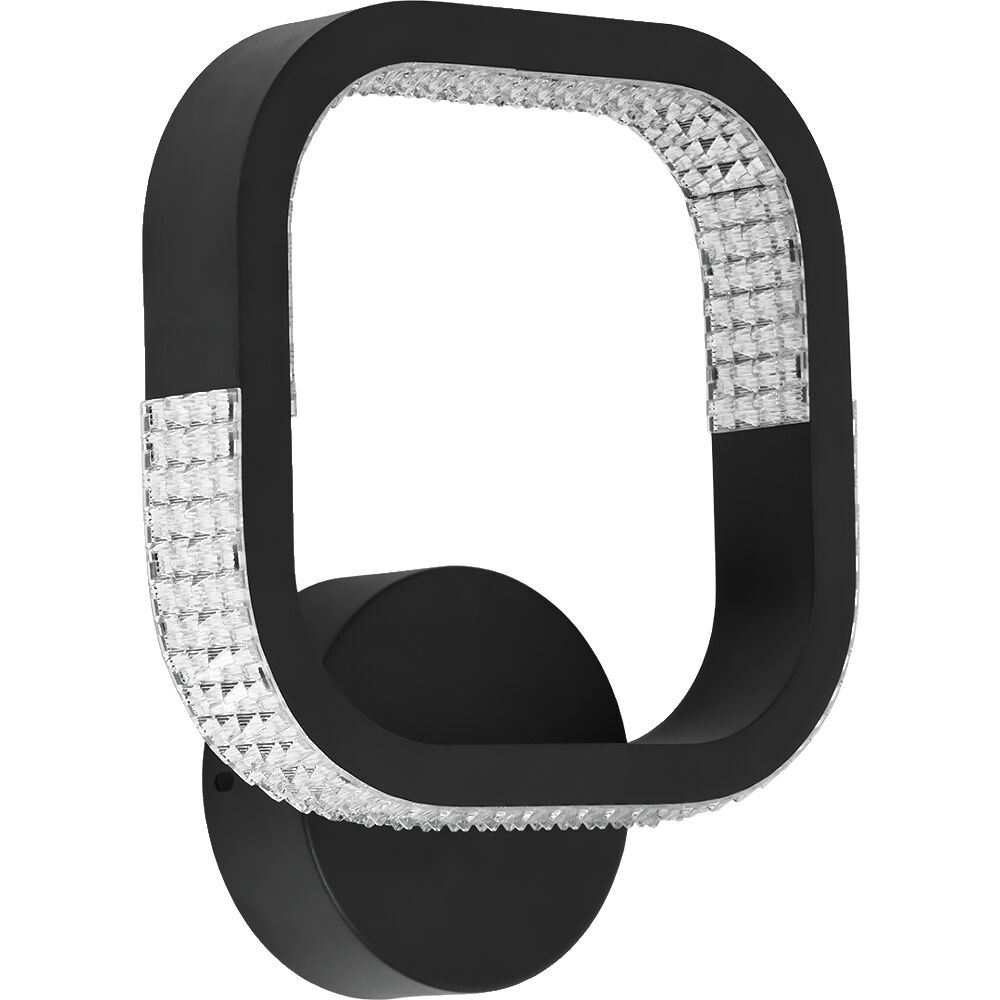 Світильник LED настінний, бра LUMINARIA AKRILIKA SQUARE 22W 1S ON/OFF BLACK/CLEAR