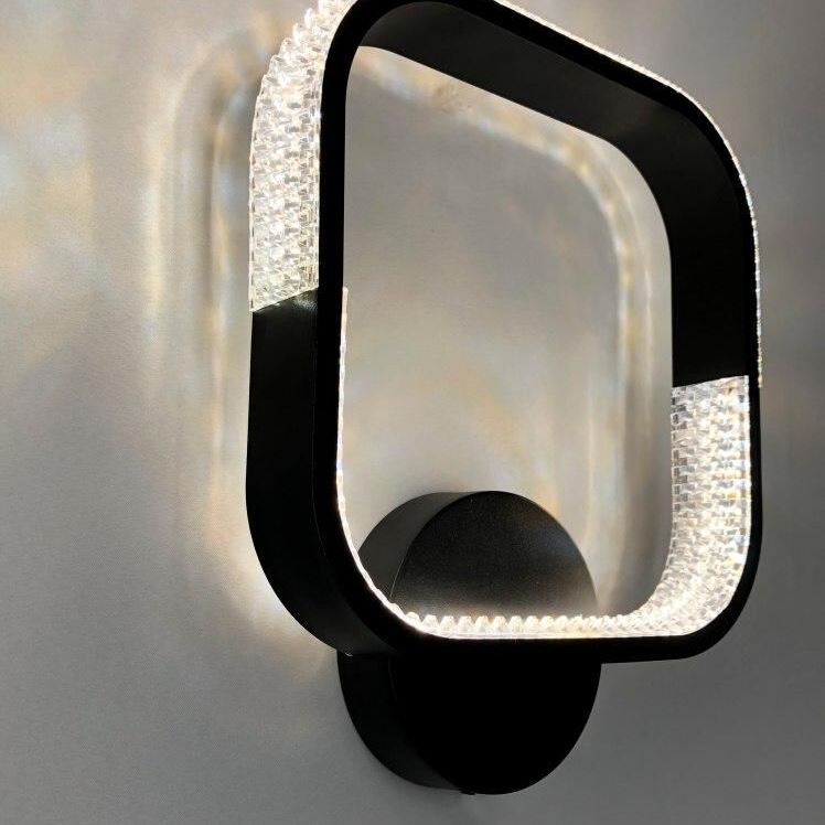 Світильник LED настінний, бра LUMINARIA AKRILIKA SQUARE 22W 1S ON/OFF BLACK/CLEAR