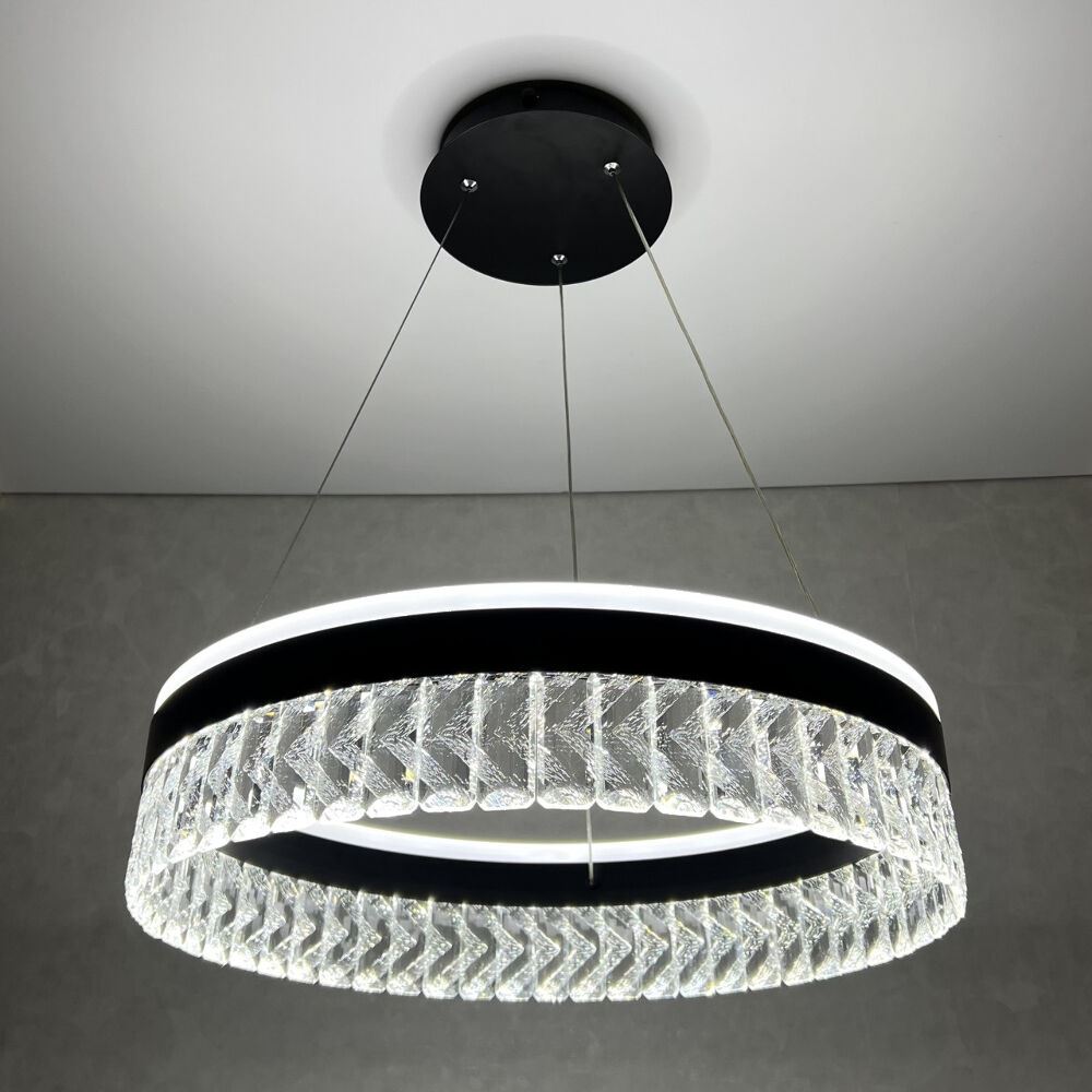 Світильник LED підвісний LUMINARIA CARINA 90W R500 BLACK/CLEAR (з пультом)