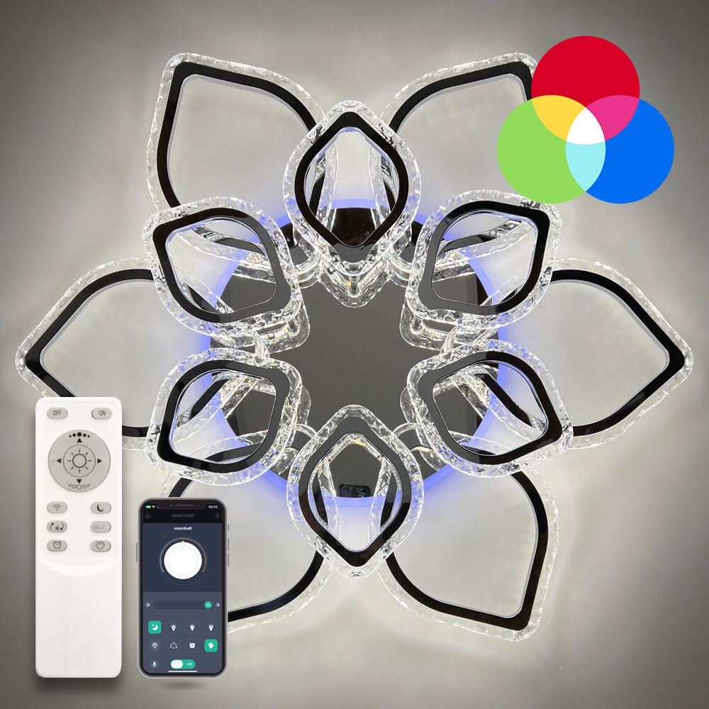 Світильник LED стельовий LUMINARIA AZALIA RGB 150W 12R CHROME/ICE (з пультом)