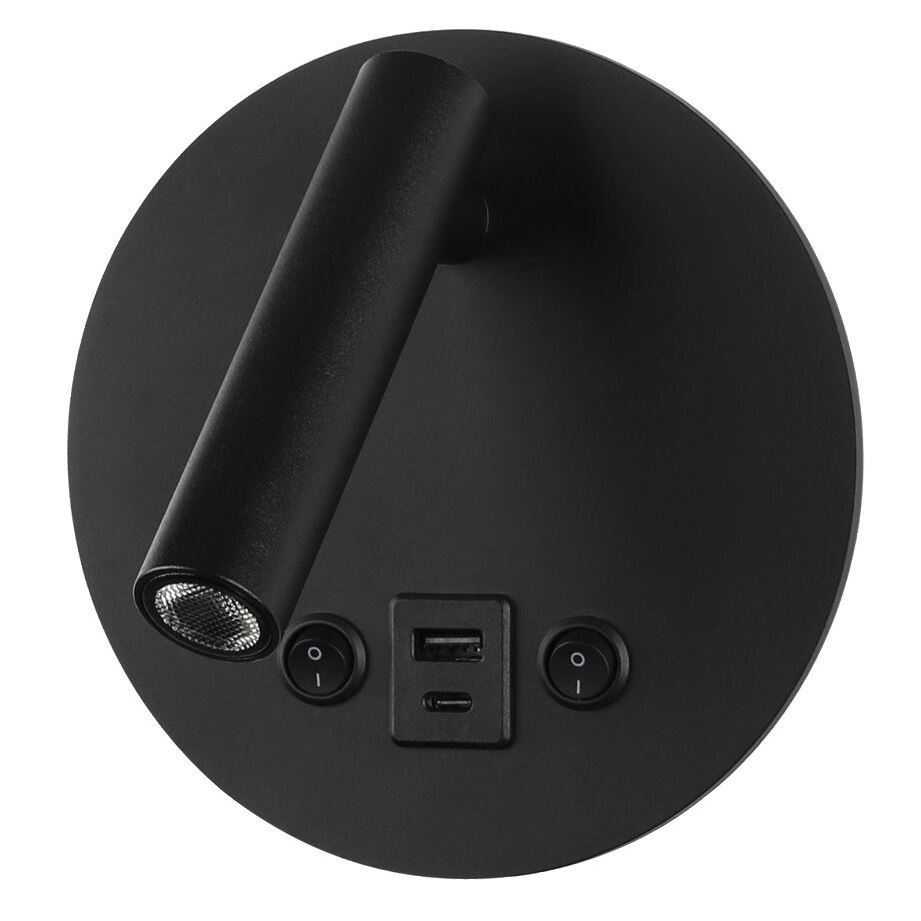 Світильник LED настінний, бра LUMINARIA CHARG 8W BLACK 3000K