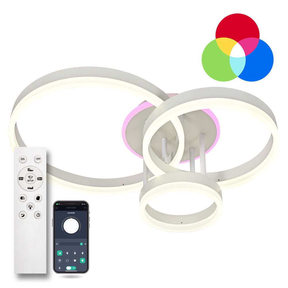 Світильник LED стельовий LUMINARIA GENNY ROUND RGB 80W 4R WHITE (з пультом)