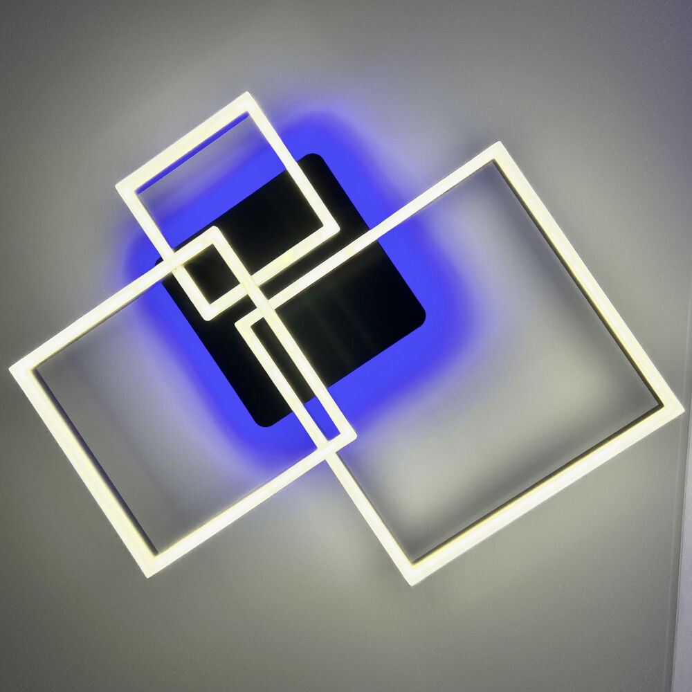 Світильник LED стельовий LUMINARIA GENNY SQUARE RGB 105W 4S BLACK (з пультом)