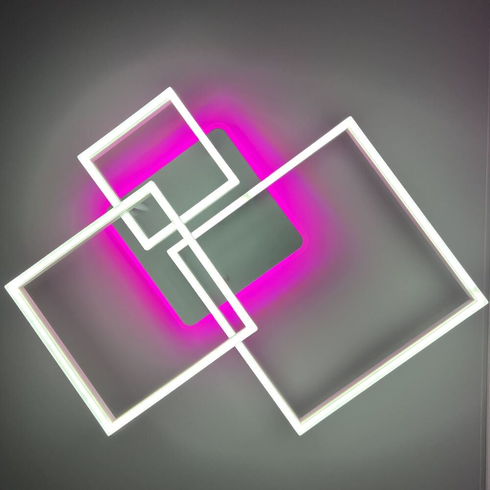 Світильник LED стельовий LUMINARIA GENNY SQUARE RGB 105W 4S WHITE (з пультом)