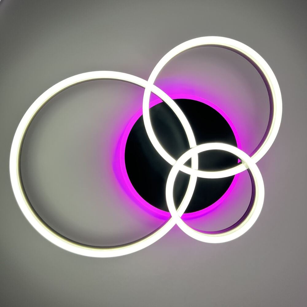 Світильник LED стельовий LUMINARIA GENNY ROUND RGB 80W 4R BLACK (з пультом)