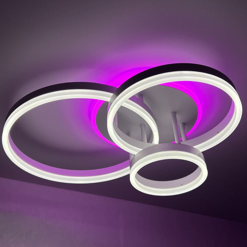 Світильник LED стельовий LUMINARIA GENNY ROUND RGB 80W 4R WHITE (з пультом)