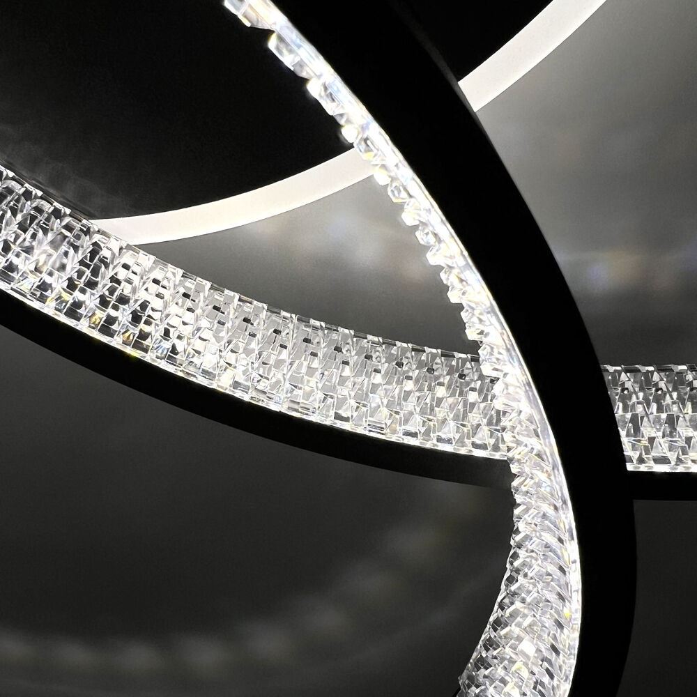 Світильник LED стельовий LUMINARIA AKRILIKA ROUND 100W 4R BLACK/CLEAR (з пультом)