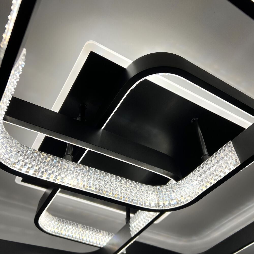 Світильник LED стельовий LUMINARIA AKRILIKA SQUARE 130W 4S BLACK/CLEAR (з пультом)