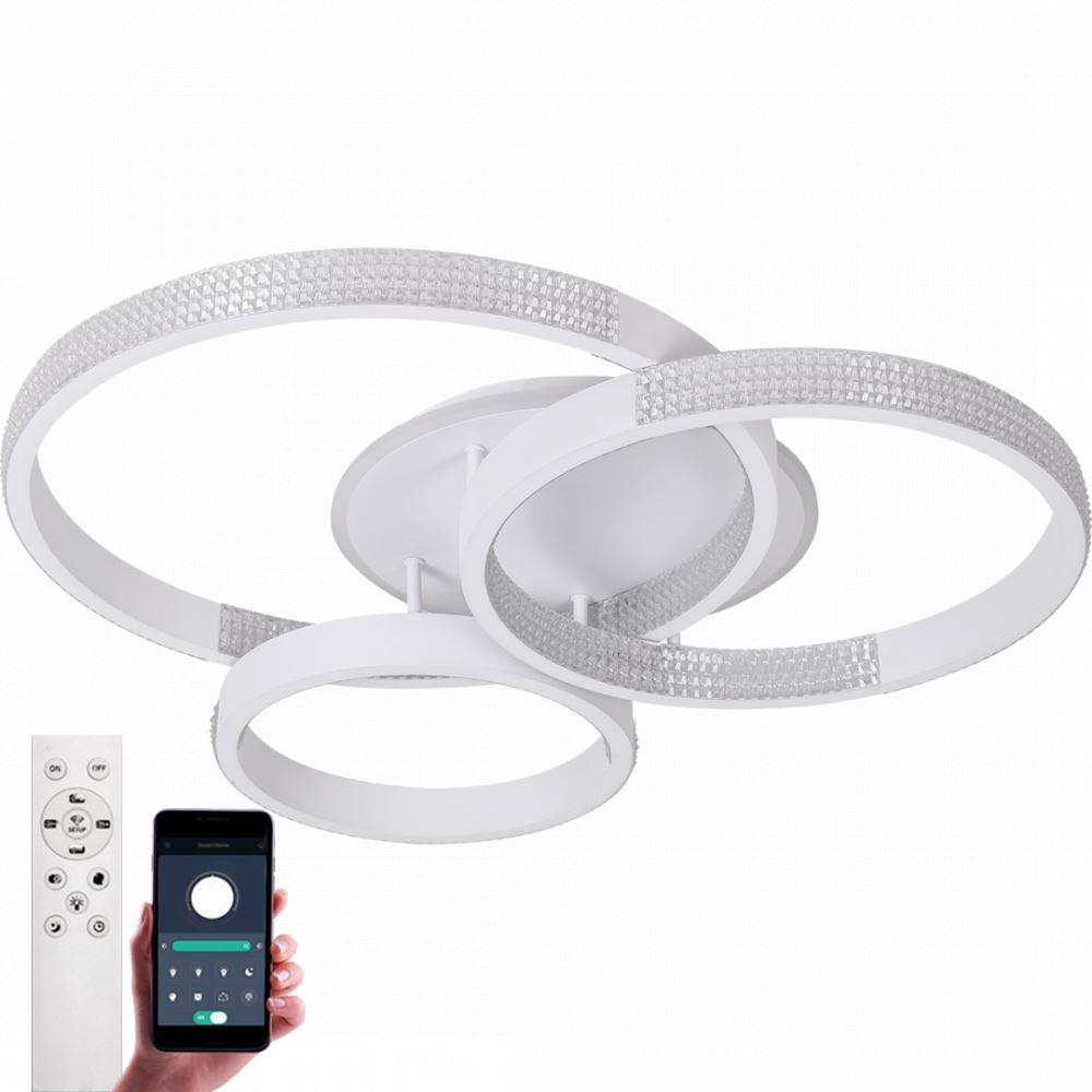 Світильник LED стельовий LUMINARIA AKRILIKA ROUND 100W 4R WHITE/CLEAR (з пультом)