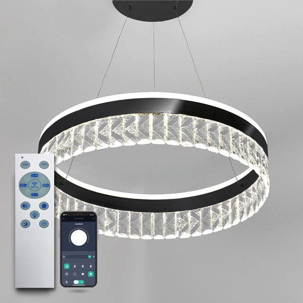 Світильник LED підвісний LUMINARIA CARINA 90W R500 BLACK/CLEAR (з пультом)