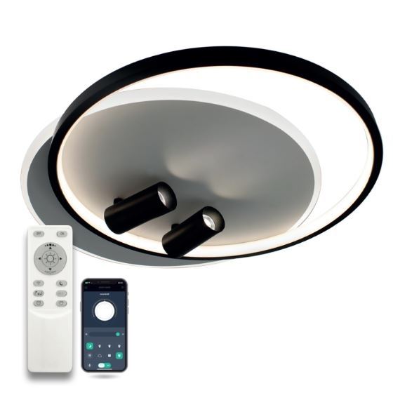 Світильник LED стельовий LUMINARIA GEOMETRIA DOWNLIGHT 65W 2R WHITE/BLACK (з пультом)