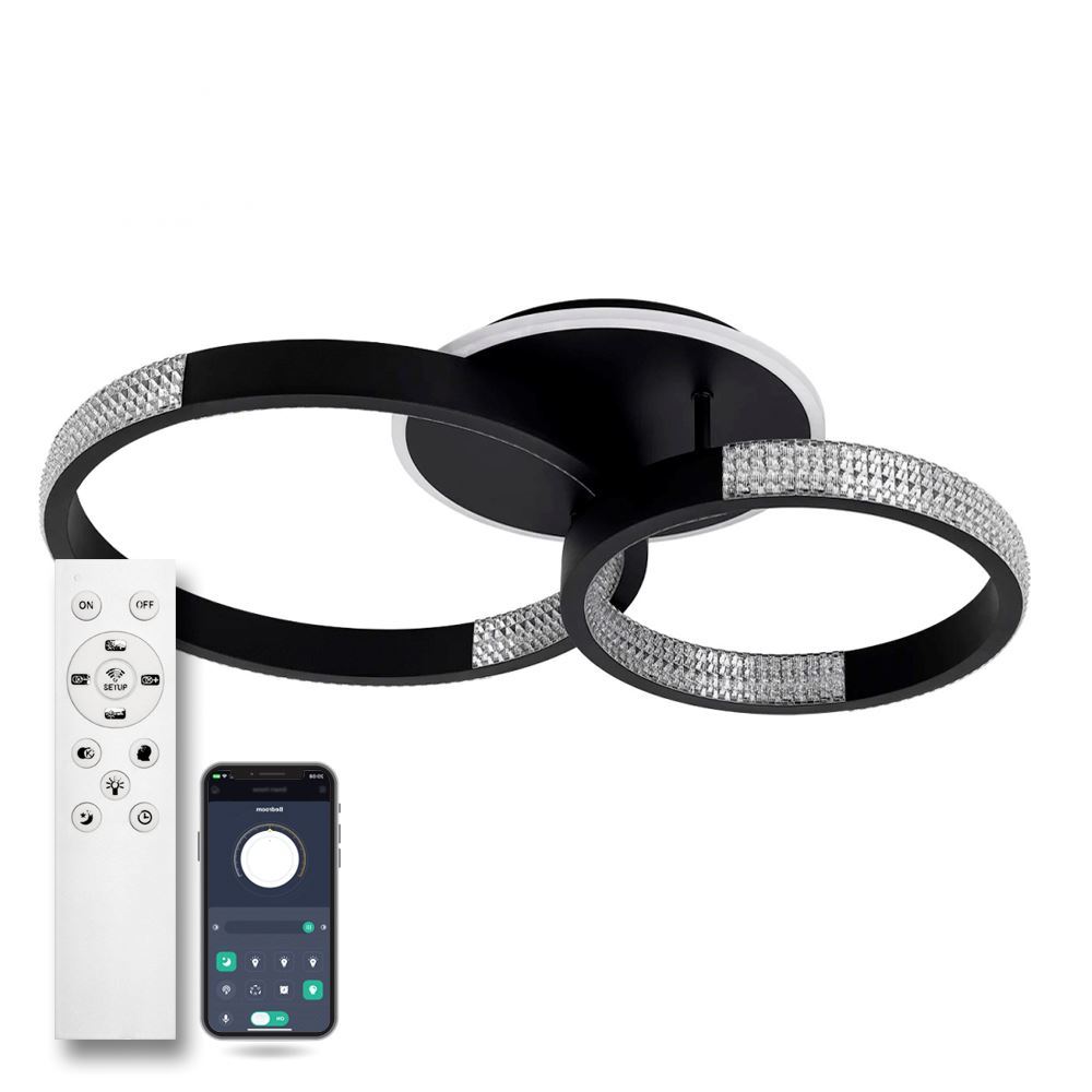 Світильник LED стельовий LUMINARIA AKRILIKA ROUND 80W 3R BLACK/CLEAR (з пультом)