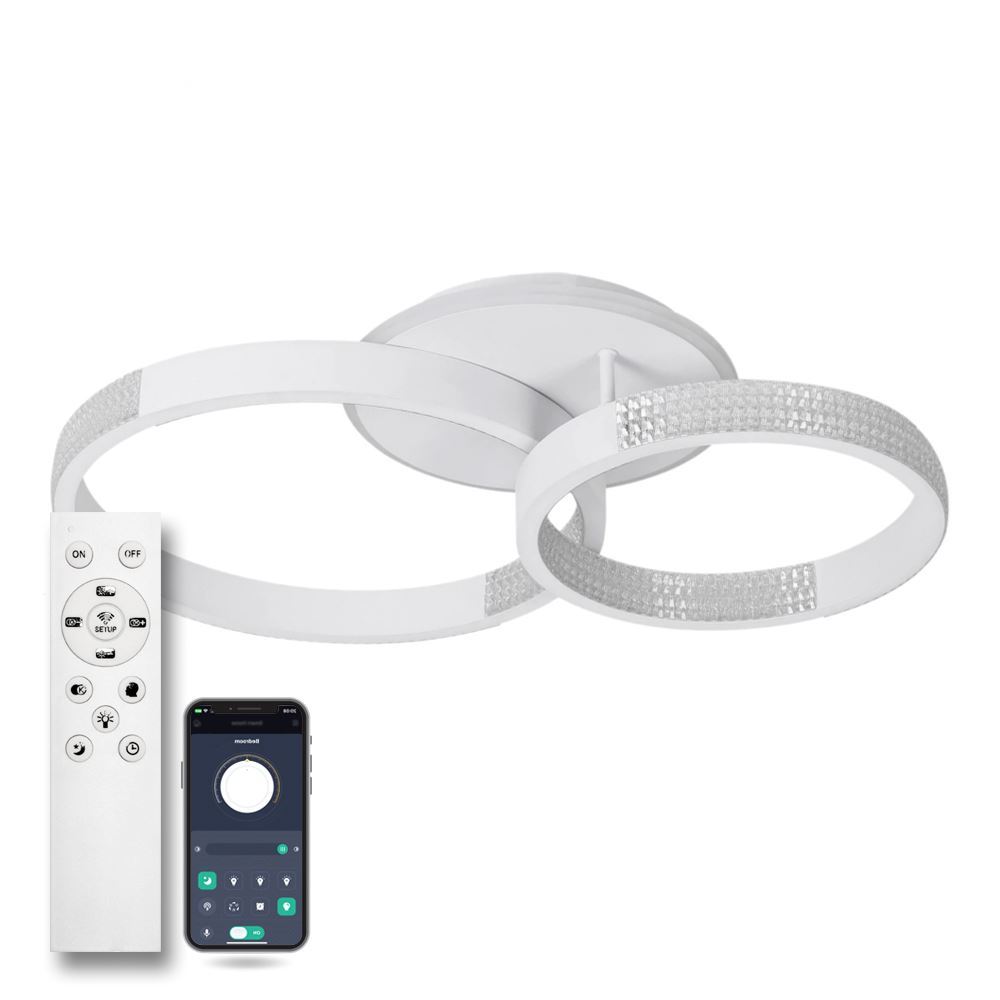 Світильник LED стельовий LUMINARIA AKRILIKA ROUND 80W 3R WHITE/CLEAR (з пультом)